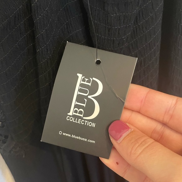 NWT Women’s Blue B Collection Black Holly Lacy Dress Size Medium - Picture 6 of 11